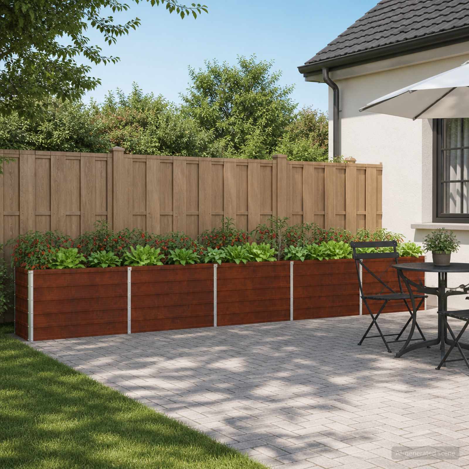 Υψωμένο Κρεβάτι Κήπου Σκ rusty 400 x 40 x 55 εκ. κοντόν