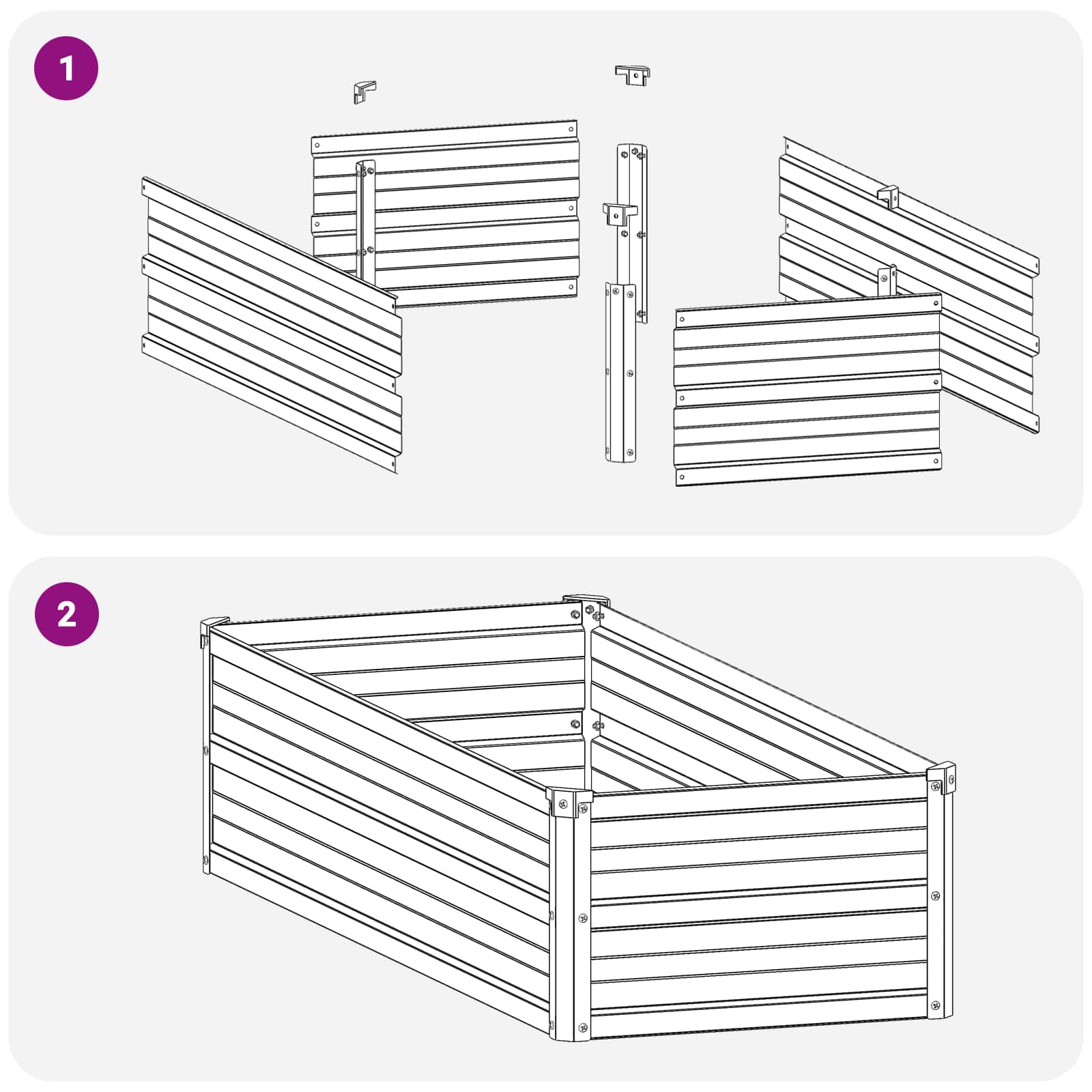 Υψωμένο Κρεβάτι Κήπου Ανθρακί 100 x 40 x 24 εκ. - Pakobazaar