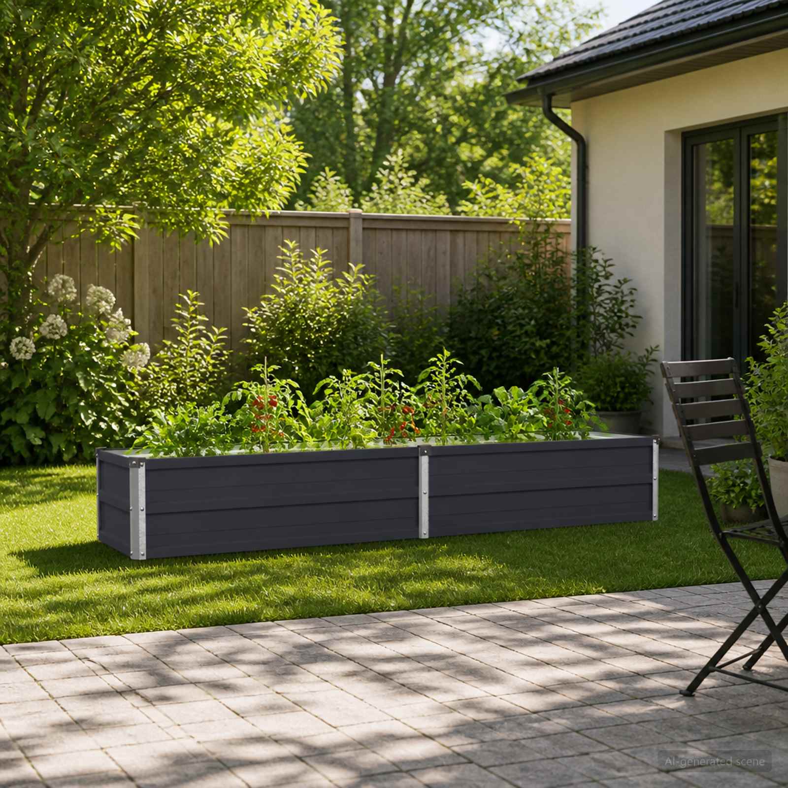 Υψωμένο Κρεβάτι Κήπου Ανθρακί 160 x 40 x 24 εκ. - Pakobazaar