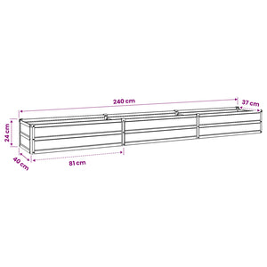 Υψωμένο Κρεβάτι Κήπου Σκ rusty 240 x 40 x 24 εκ. κοντόν