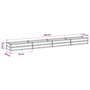 Υψωμένο Κρεβάτι Κήπου Ανθρακί 320 x 40 x 24 εκ. - Pakobazaar