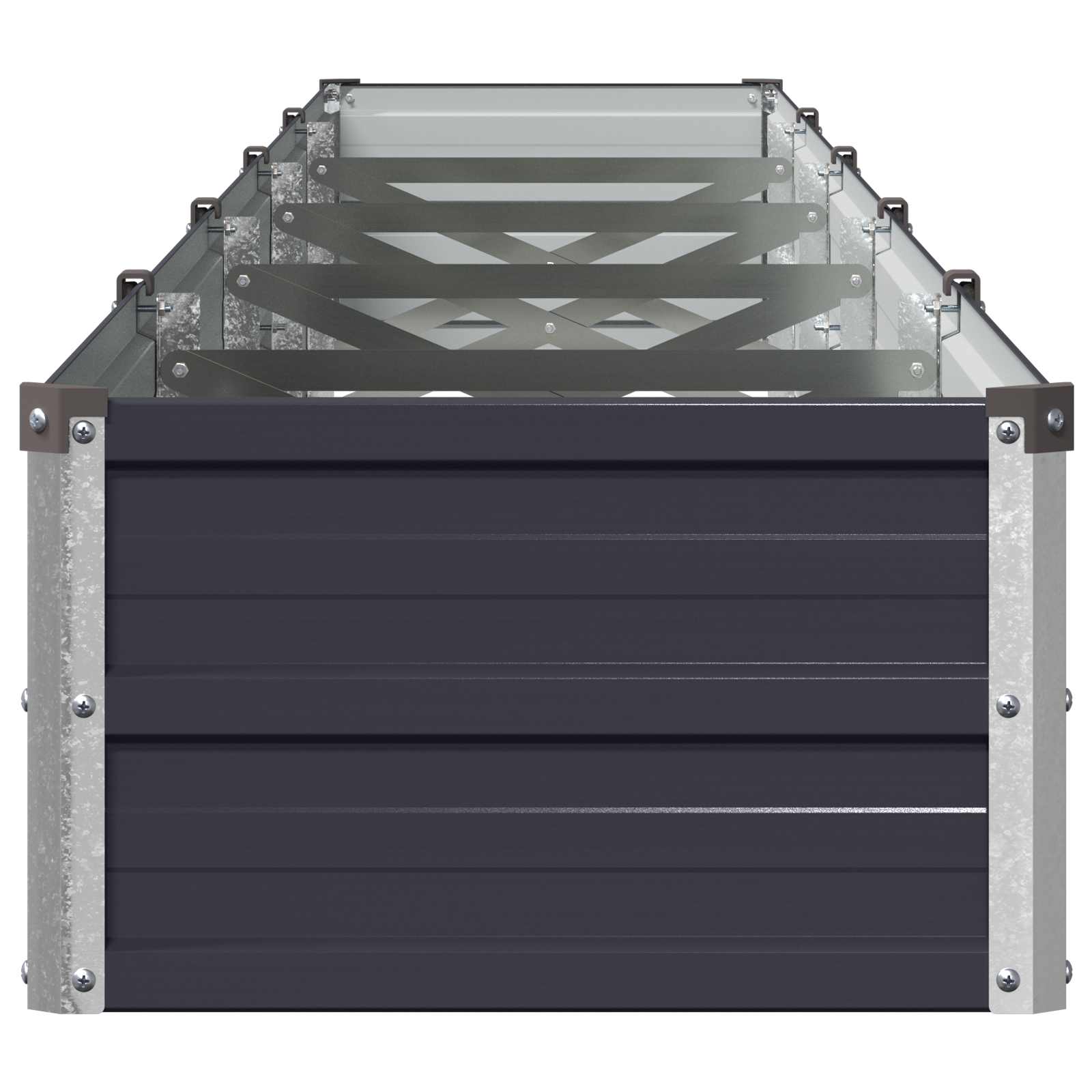 Υψωμένο Κρεβάτι Κήπου Ανθρακί 400 x 40 x 24 εκ.
