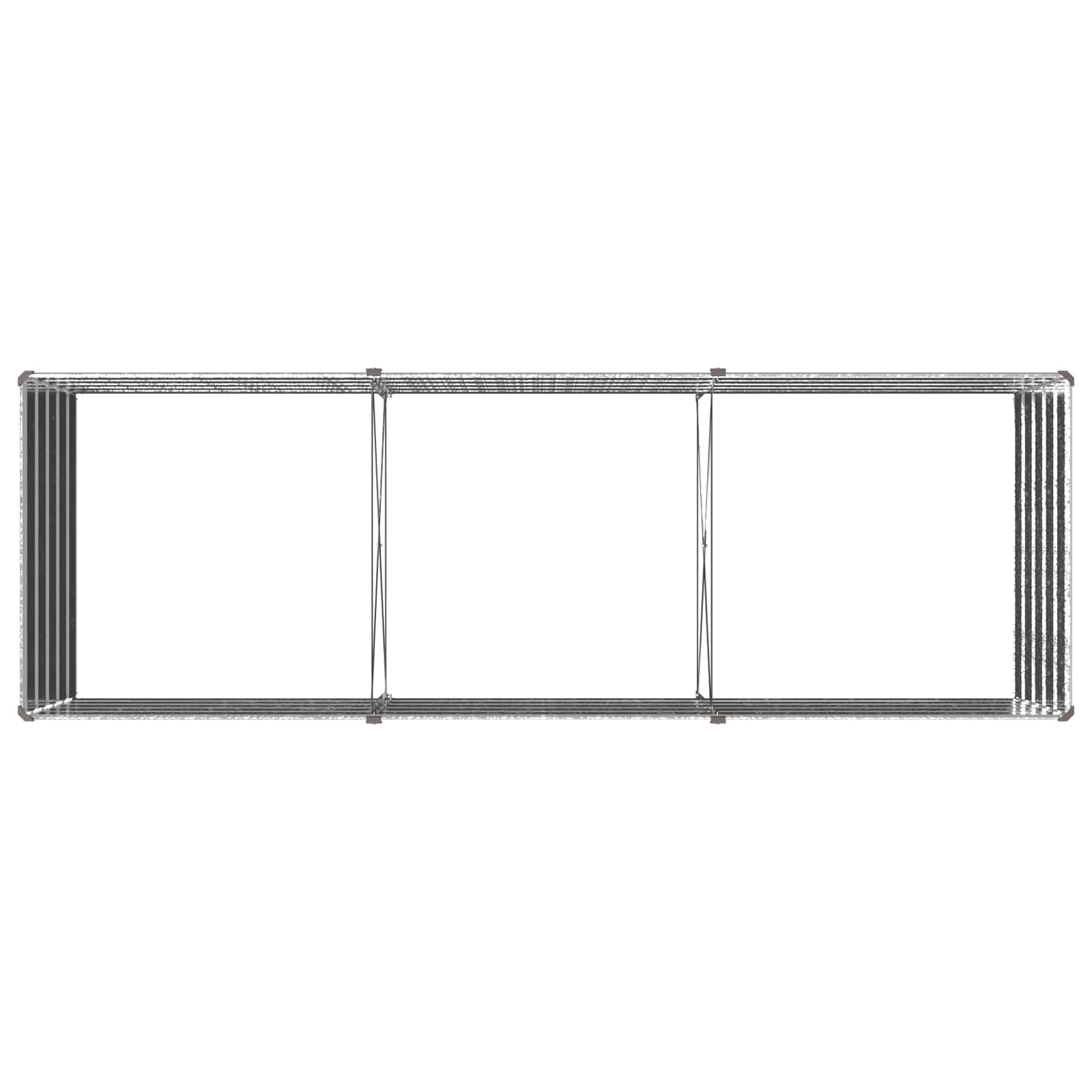 Υψωμένο Κρεβάτι Κήπου Ασημί 240 x 80 x 55 εκ. γαλβανισμένο