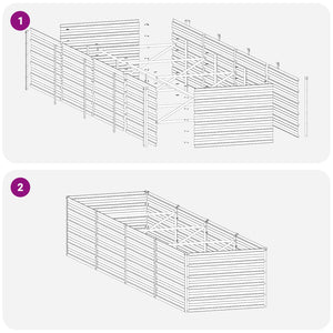 Υψωμένο Κρεβάτι Κήπου Ανθρακί 320 x 80 x 55 εκ. - Pakobazaar