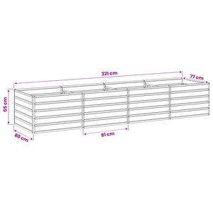 Υψωμένο Κρεβάτι Κήπου Ανθρακί 320 x 80 x 55 εκ. - Pakobazaar