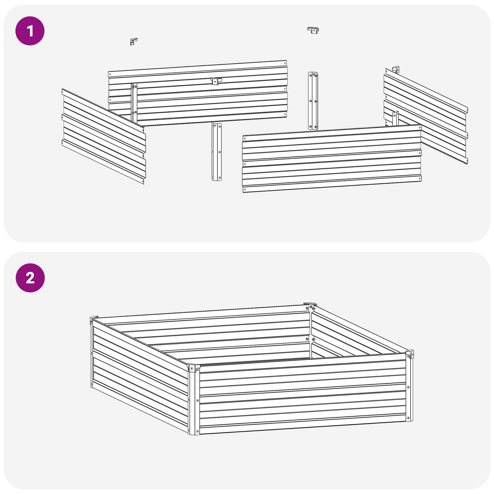 Υψωμένο Κρεβάτι Κήπου Μαύρο 100 x 80 x 24 εκ. - Pakobazaar
