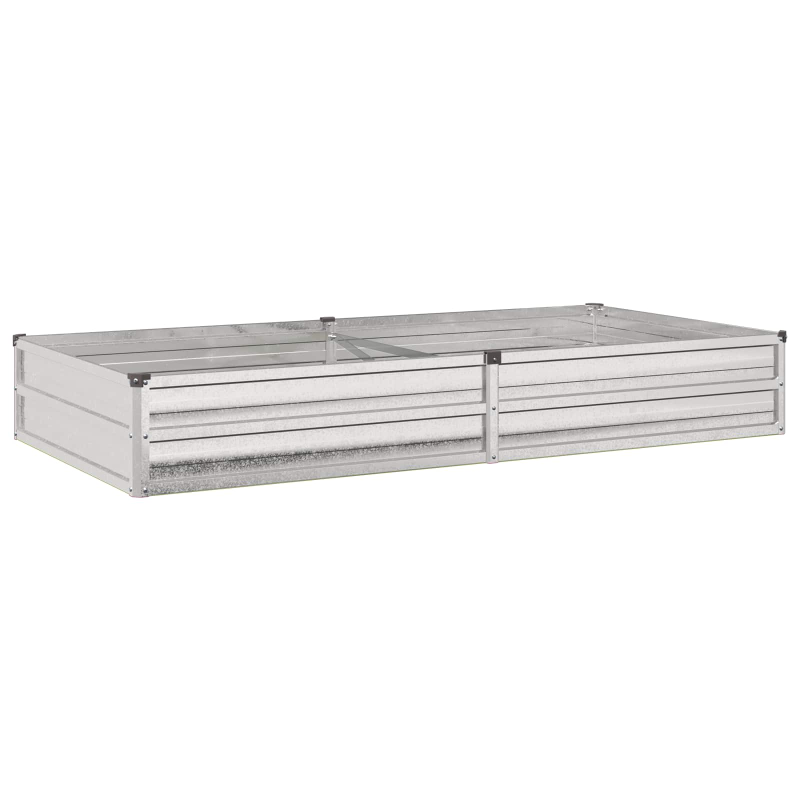 Υψωμένο Κρεβάτι Κήπου Ασημί 160 x 80 x 24 εκ. γαλβανισμένο