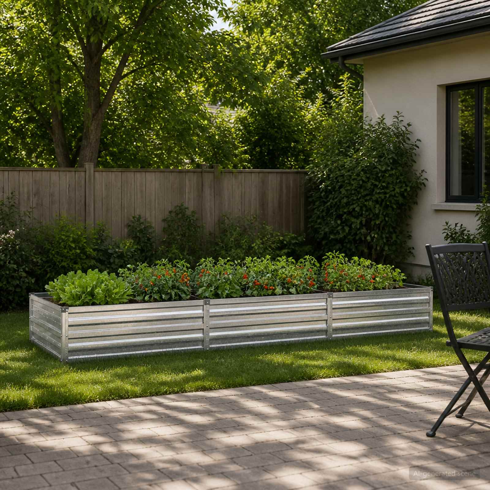 Υψωμένο Κρεβάτι Κήπου Ασημί 240 x 80 x 24 εκ. γαλβανισμένο - Pakobazaar