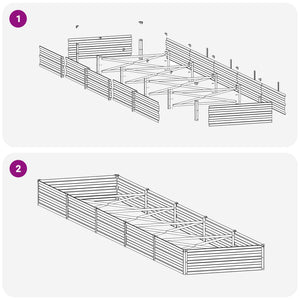 Υψωμένο Κρεβάτι Κήπου Ανθρακί 400 x 80 x 24 εκ. - Pakobazaar