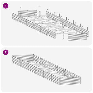 Υψωμένο Κρεβάτι Κήπου Μαύρο 480 x 80 x 24 εκ. - Pakobazaar