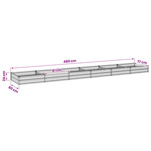 Υψωμένο Κρεβάτι Κήπου Μαύρο 480 x 80 x 24 εκ. - Pakobazaar