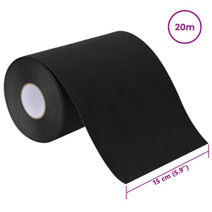Ταινία για τεχνητό χόρτο με αυτοκόλλητο Μαύρο 15 εκ x 20 μ - Pakobazaar