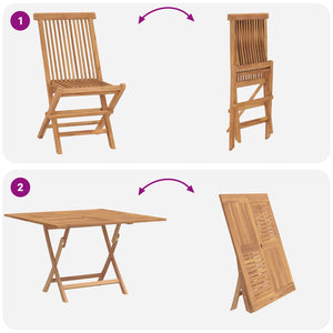 Σετ Μπιστρό Κήπου 3 pcs Καφέ Συμπαγές ξύλο teak - Pakobazaar