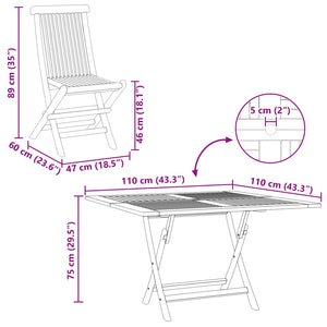 Σετ Μπιστρό Κήπου 3 pcs Καφέ Συμπαγές ξύλο teak - Pakobazaar