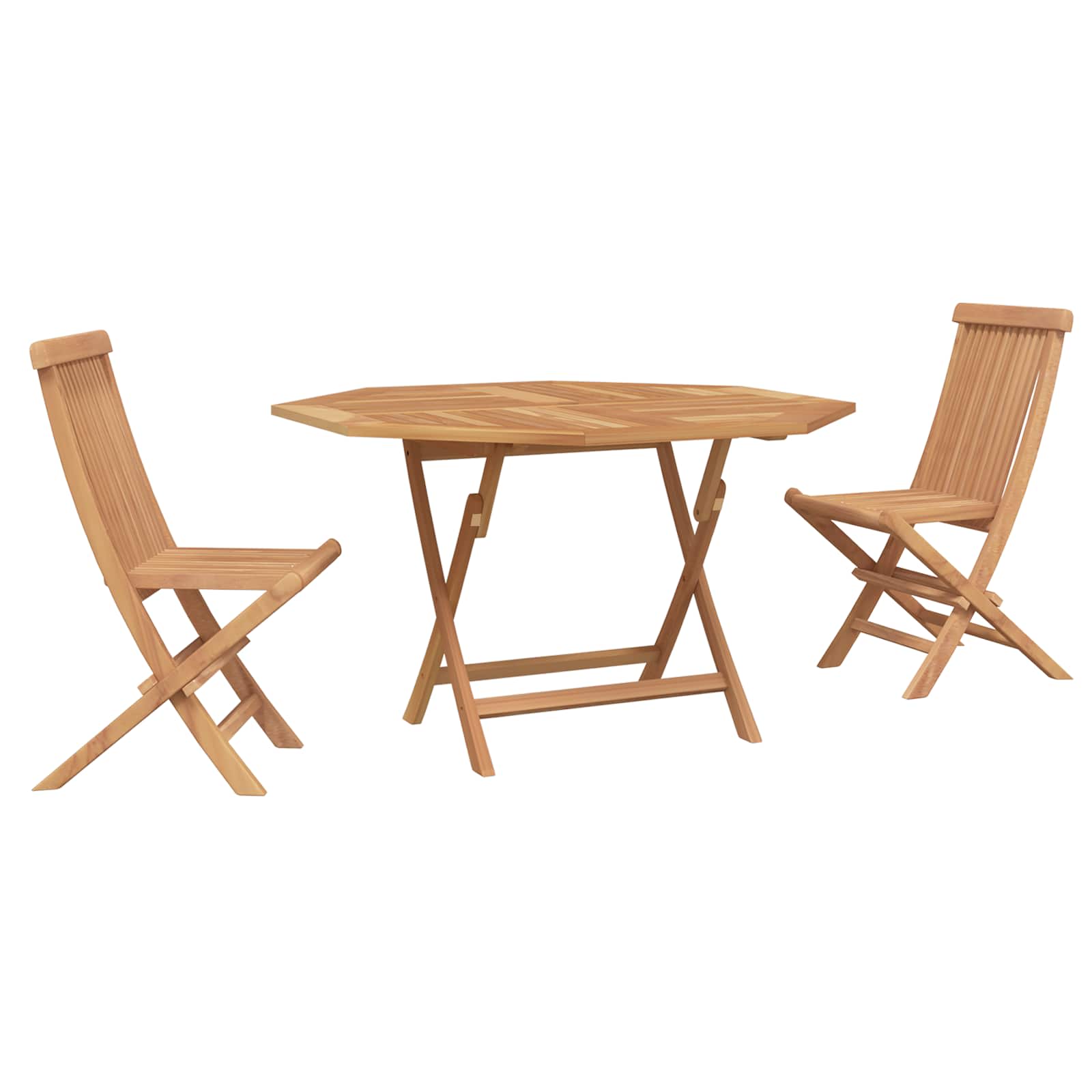 Σετ Μπιστρό Κήπου 3 pcs Καφέ Συμπαγές ξύλο teak - Pakobazaar