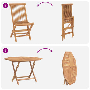Σετ Μπιστρό Κήπου 3 pcs Καφέ Συμπαγές ξύλο teak - Pakobazaar