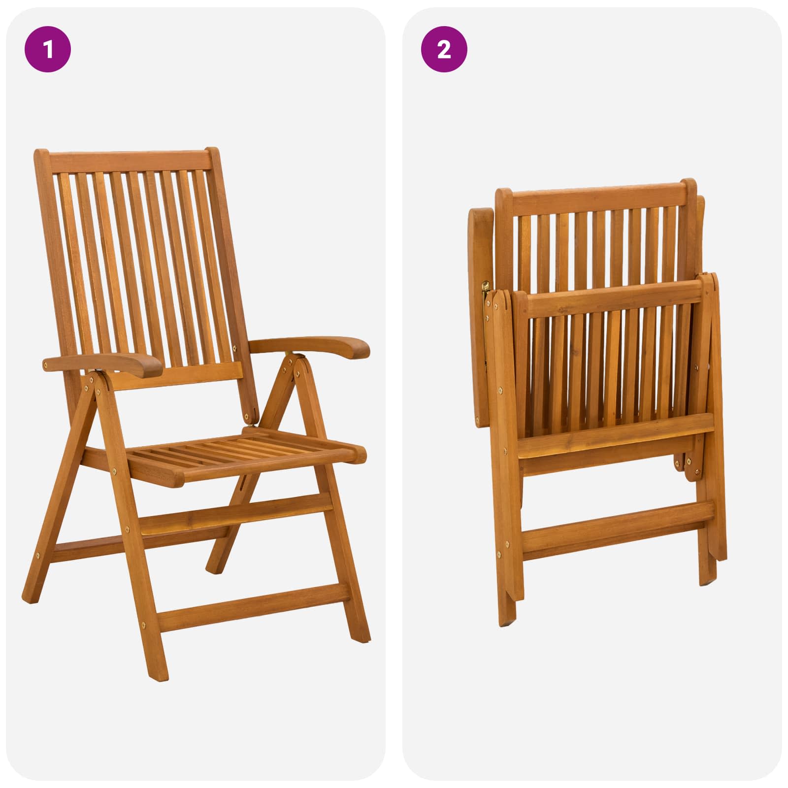 Σετ τραπεζαρίας κήπου 7 τεμαχίων Φυσικό Στερεό Ξύλο Ακακίας