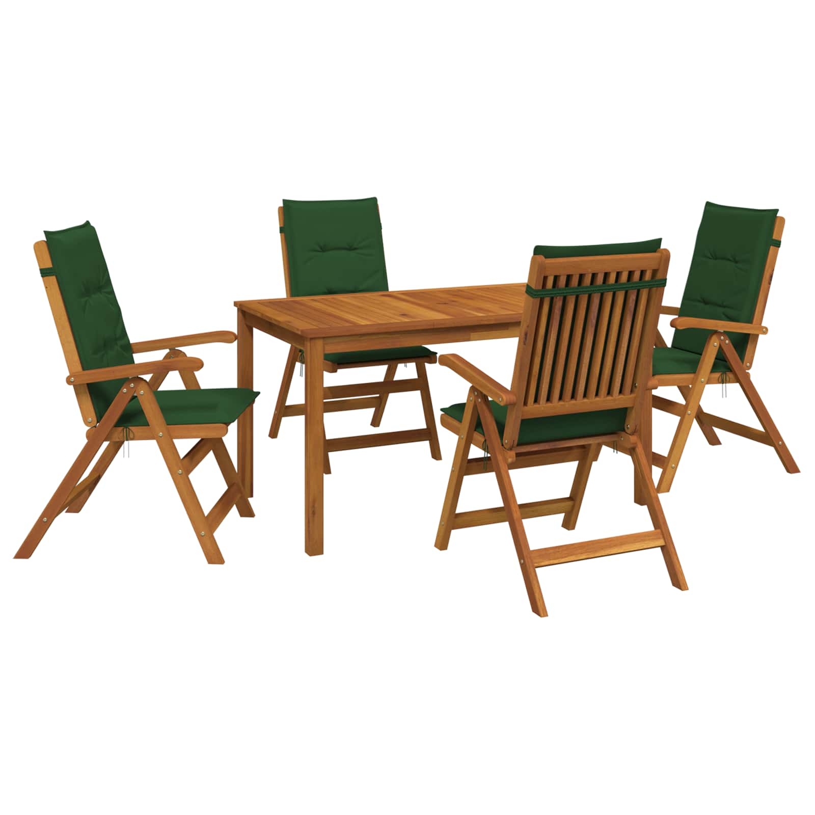 5-Piece Garden Dining Set Φυσικό Στερεό Ξύλο Ακακίας