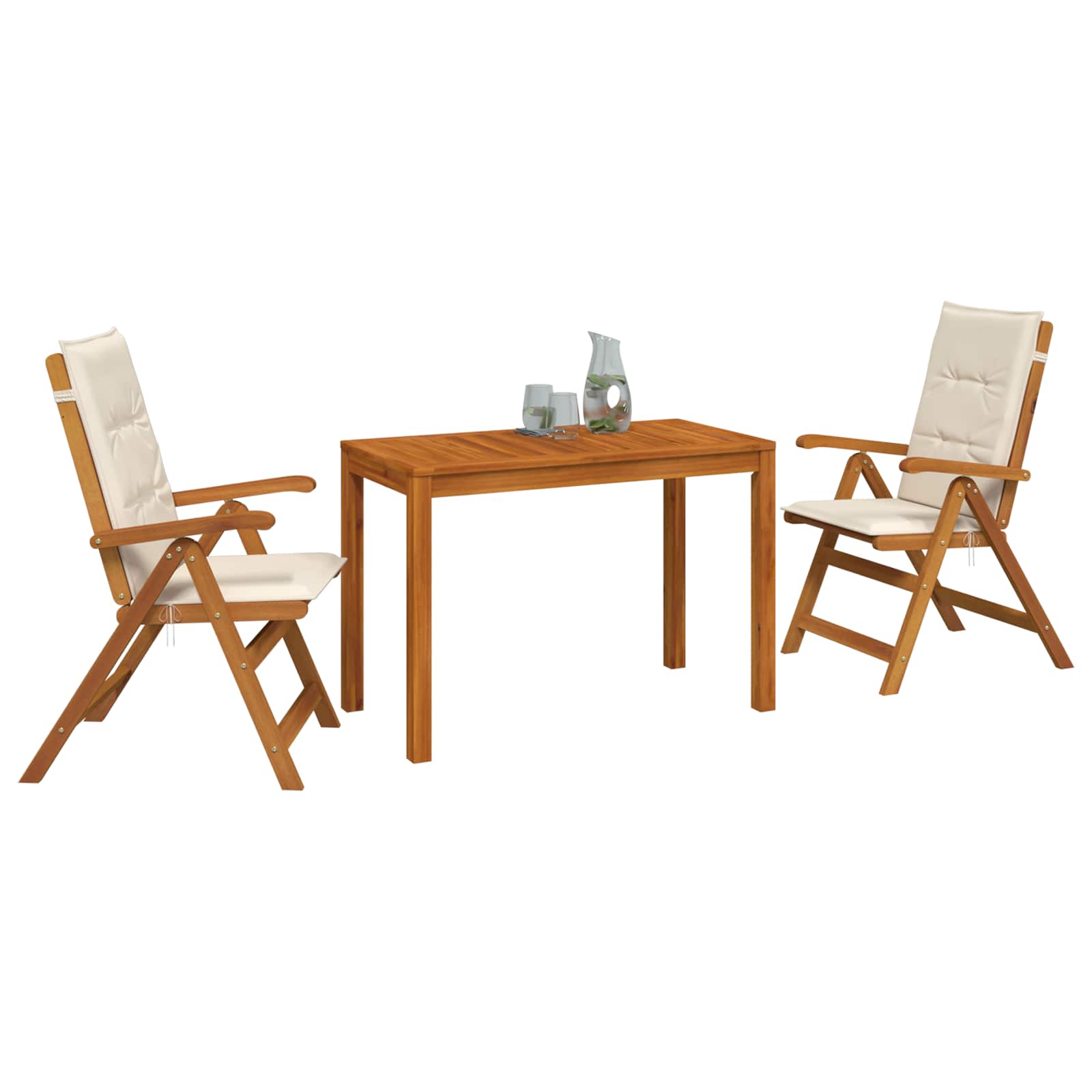 Σετ τραπεζαρίας κήπου 3 τεμαχίων 3 τμχ. Φυσικό - Pakobazaar