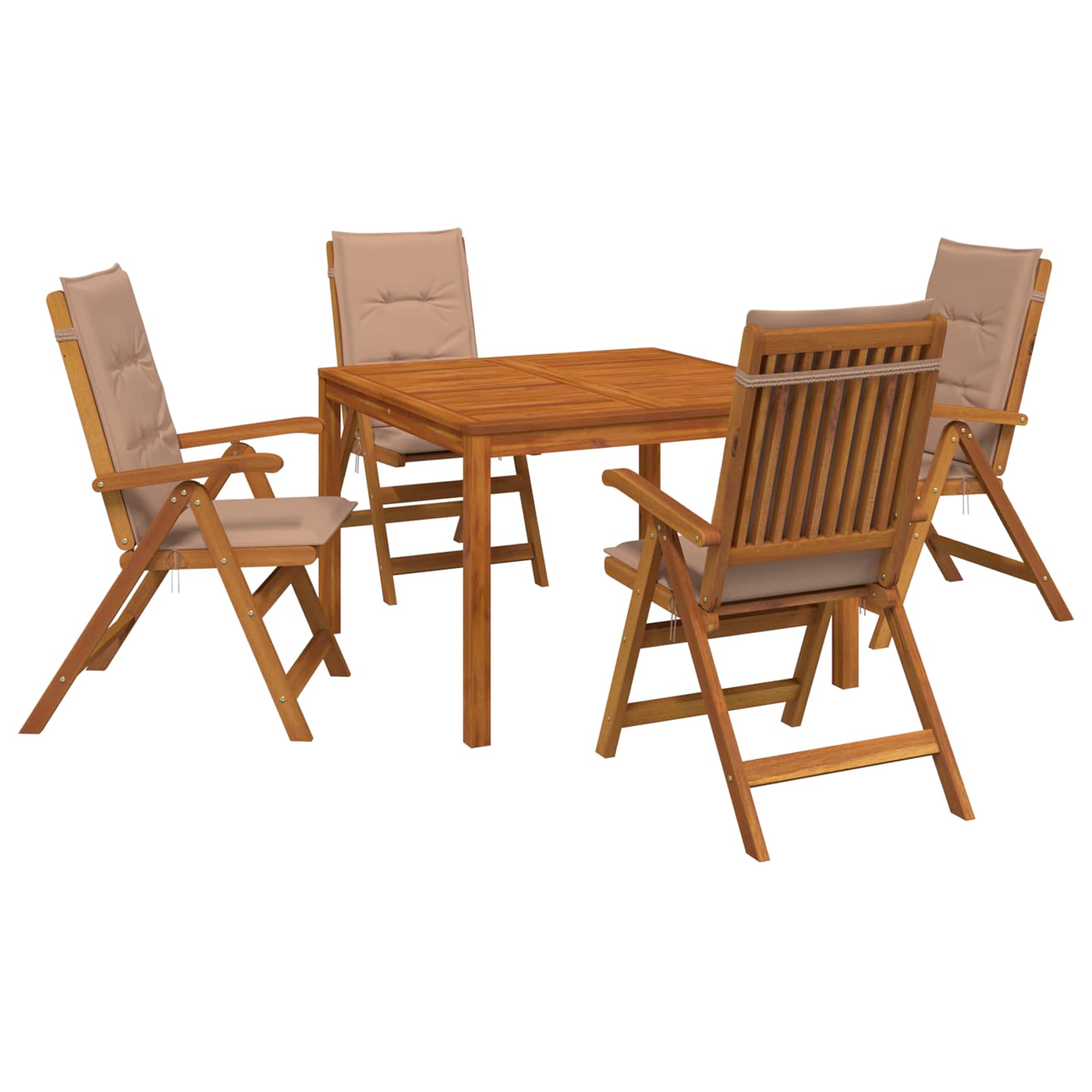 Σετ τραπεζαρίας κήπου 5 τεμαχίων 5 τμχ. Φυσικό - Pakobazaar