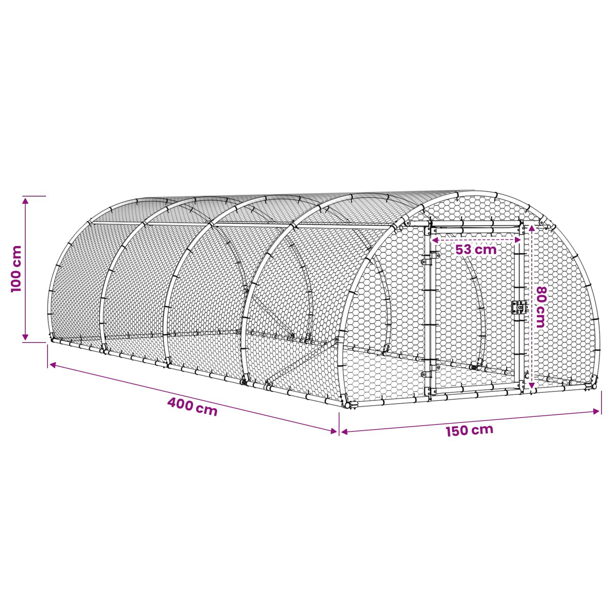 Κοτέτσι Ασημί 400 x 150 x 100 εκ. Γαλβανισμένος Χάλυβας - Pakobazaar