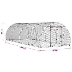 Κοτέτσι Ασημί 400 x 150 x 100 εκ. Γαλβανισμένος Χάλυβας - Pakobazaar