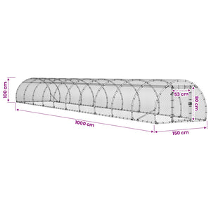 Κοτέτσι Ασημί 1000 x 150 x 100 εκ. Γαλβανισμένος Χάλυβας