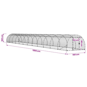 Κοτέτσι Ασημί 1200 x 150 x 100 εκ. Γαλβανισμένος Χάλυβας