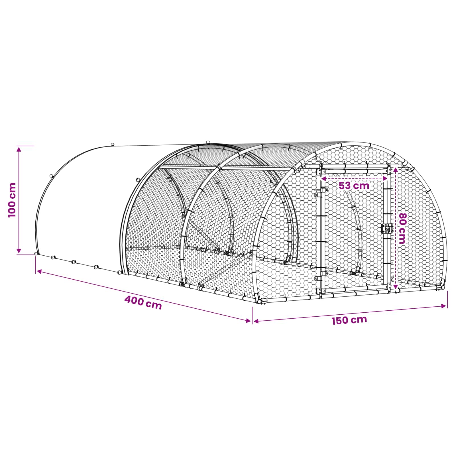 Κοτέτσι Ασημί 400 x 150 x 100 εκ. Γαλβανισμένος Χάλυβας