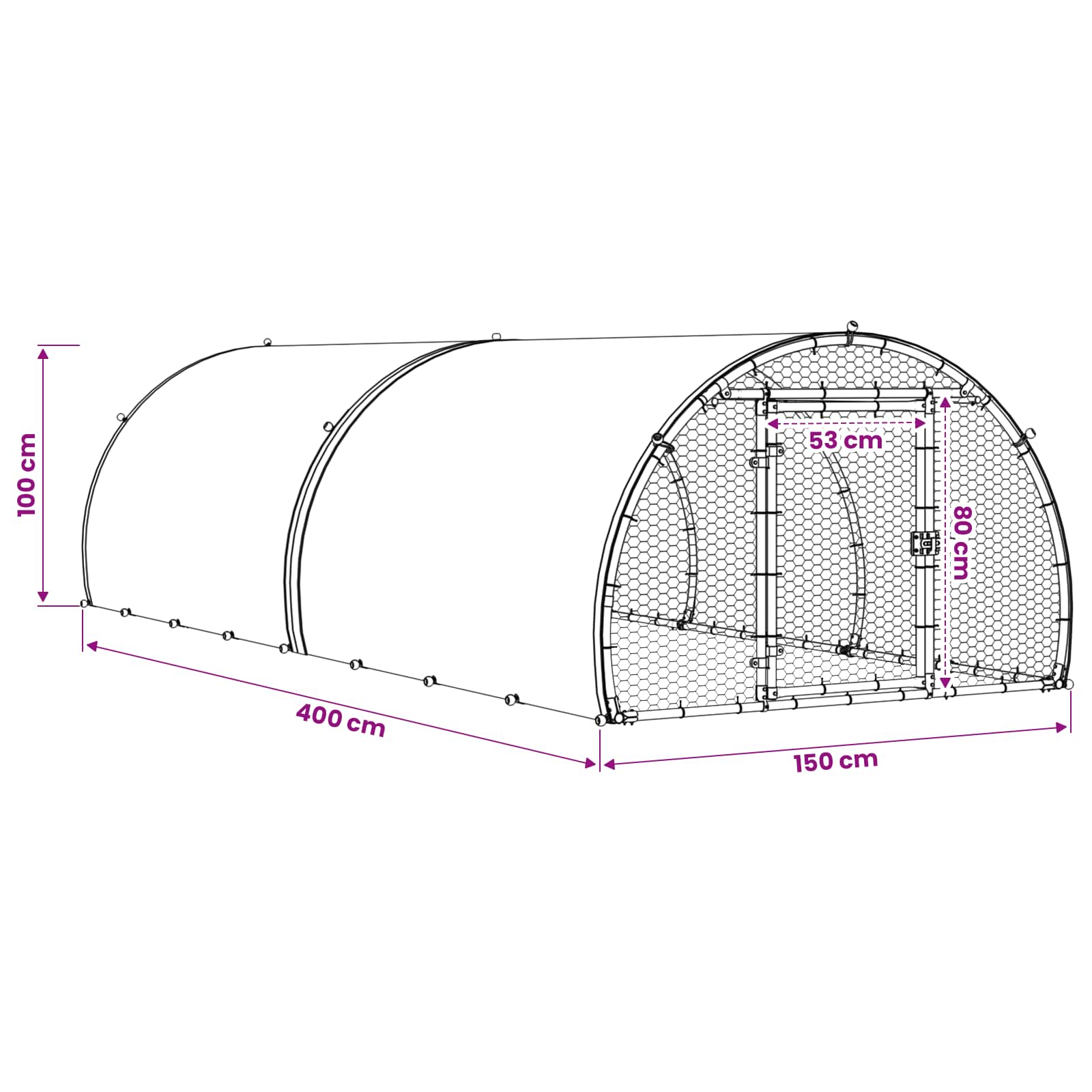 Κοτέτσι Ασημί 400 x 150 x 100 εκ. Γαλβανισμένος Χάλυβας - Pakobazaar
