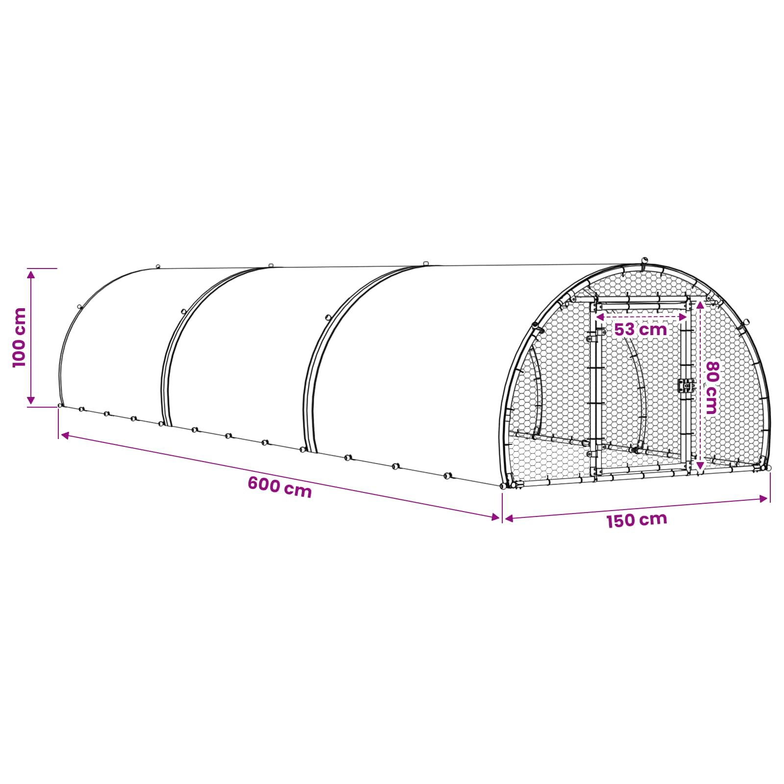 Κοτέτσι Ασημί 600 x 150 x 100 εκ. Γαλβανισμένος Χάλυβας