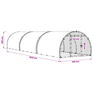 Κοτέτσι Ασημί 600 x 150 x 100 εκ. Γαλβανισμένος Χάλυβας