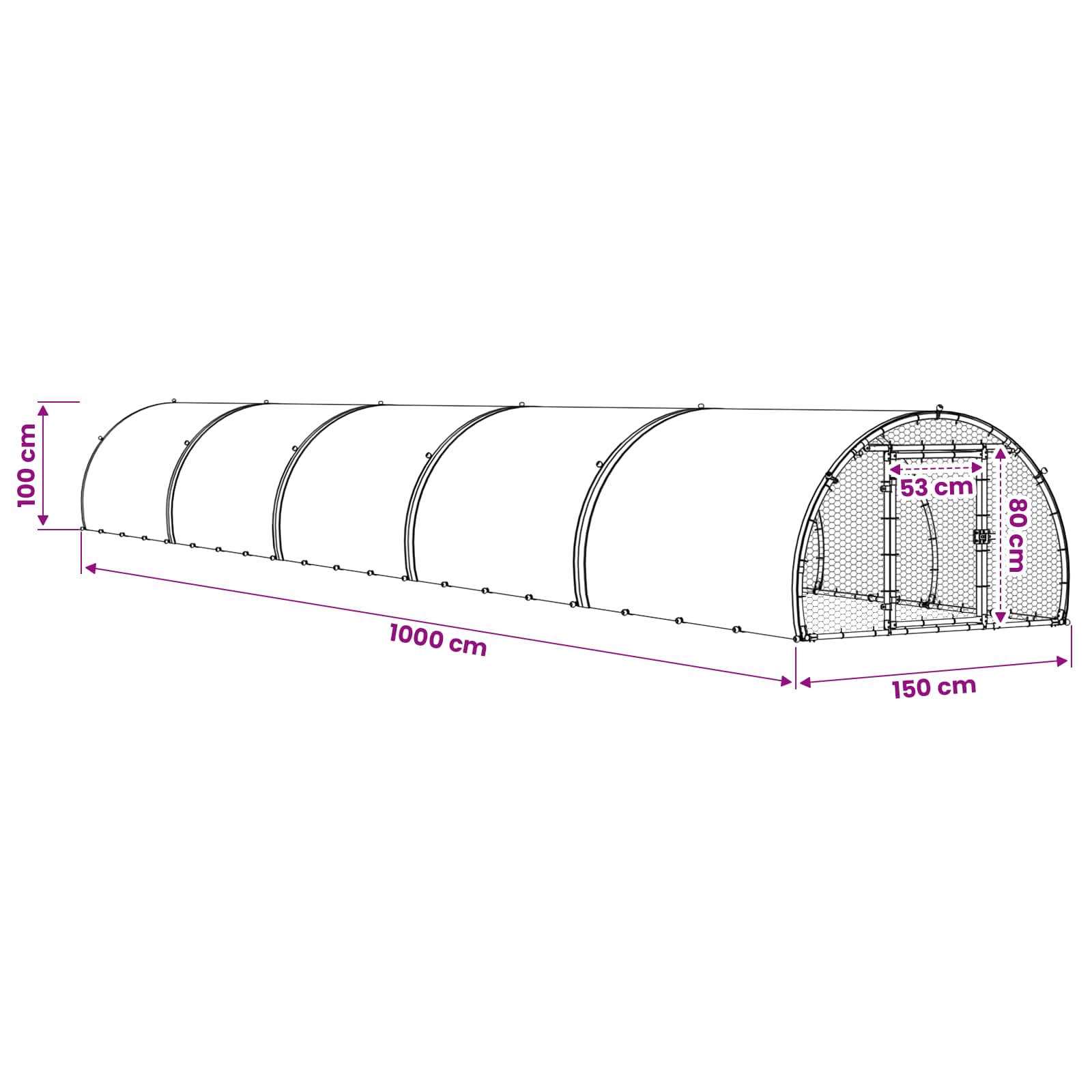 Κοτέτσι Ασημί 1000 x 150 x 100 εκ. Γαλβανισμένος Χάλυβας - Pakobazaar