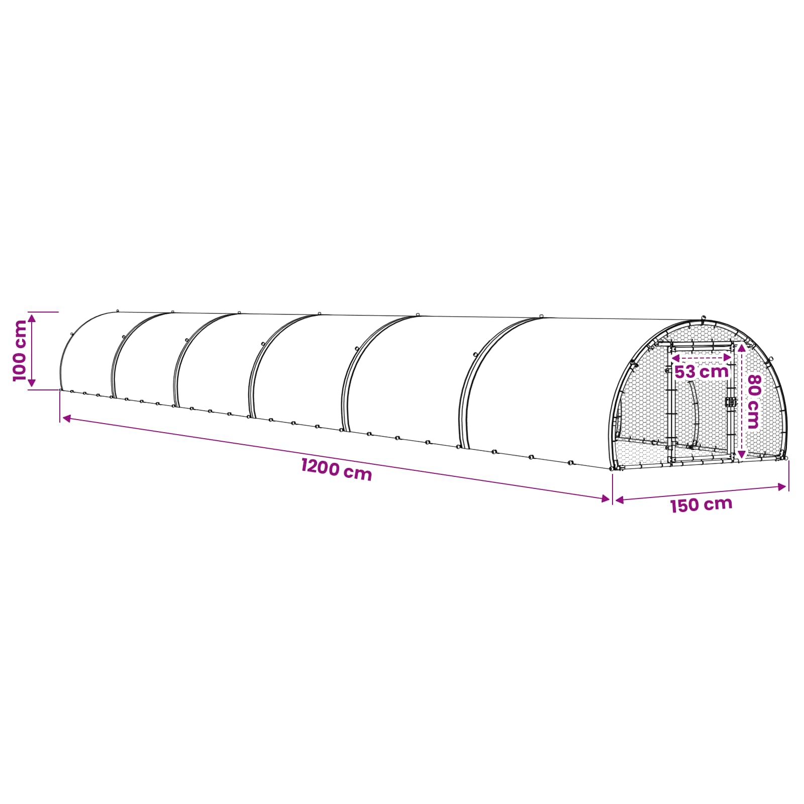 Κοτέτσι Ασημί 1200 x 150 x 100 εκ. Γαλβανισμένος Χάλυβας