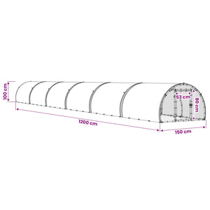 Κοτέτσι Ασημί 1200 x 150 x 100 εκ. Γαλβανισμένος Χάλυβας
