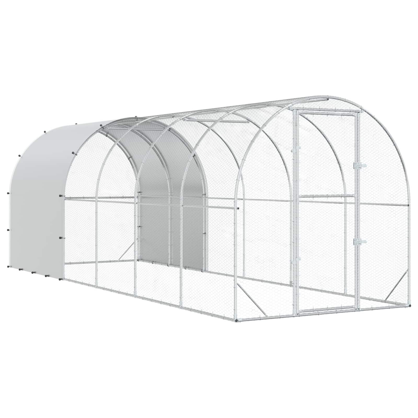 Κοτέτσι Ασημί 600 x 200 x 200 εκ. Γαλβανισμένος Χάλυβας