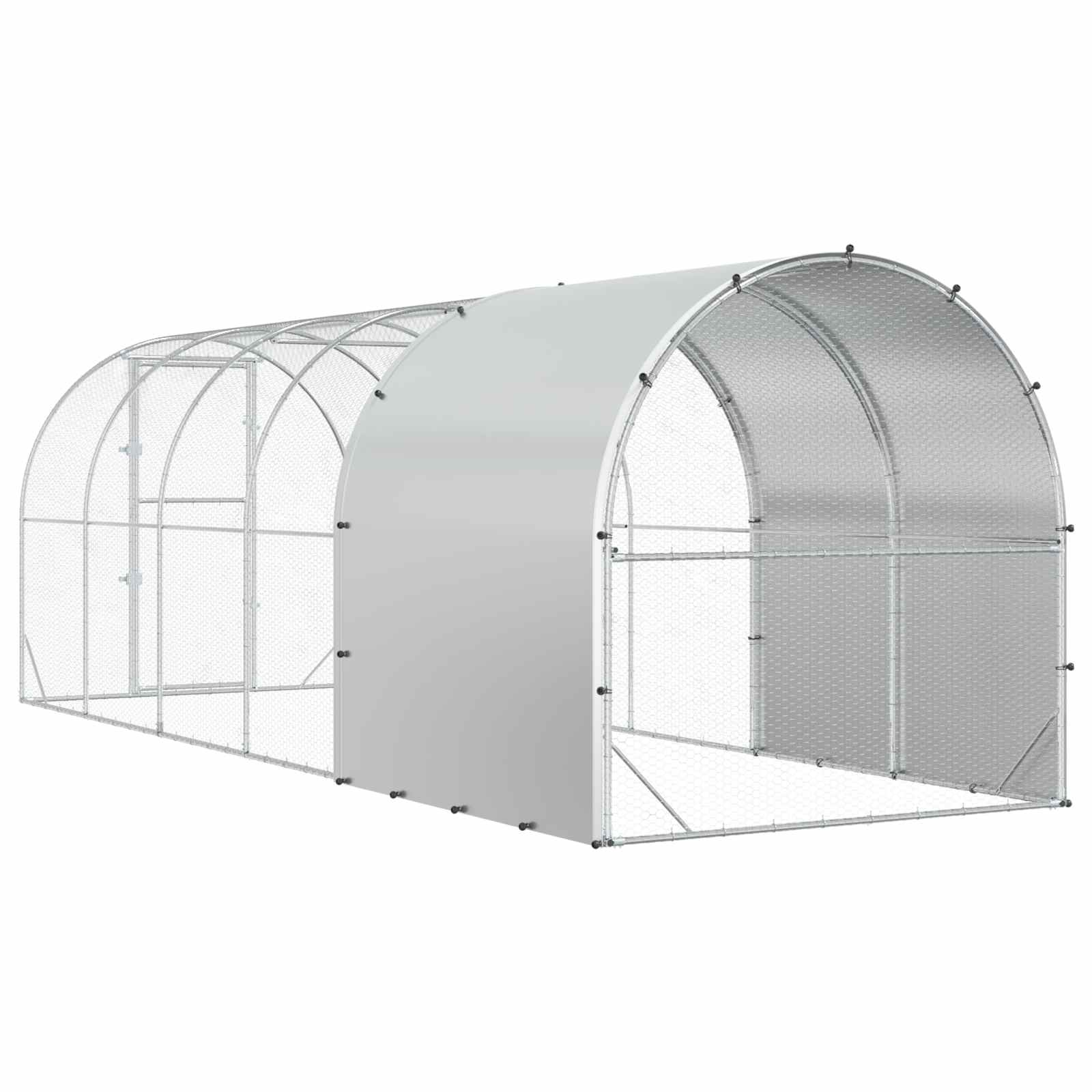 Κοτέτσι Ασημί 600 x 200 x 200 εκ. Γαλβανισμένος Χάλυβας