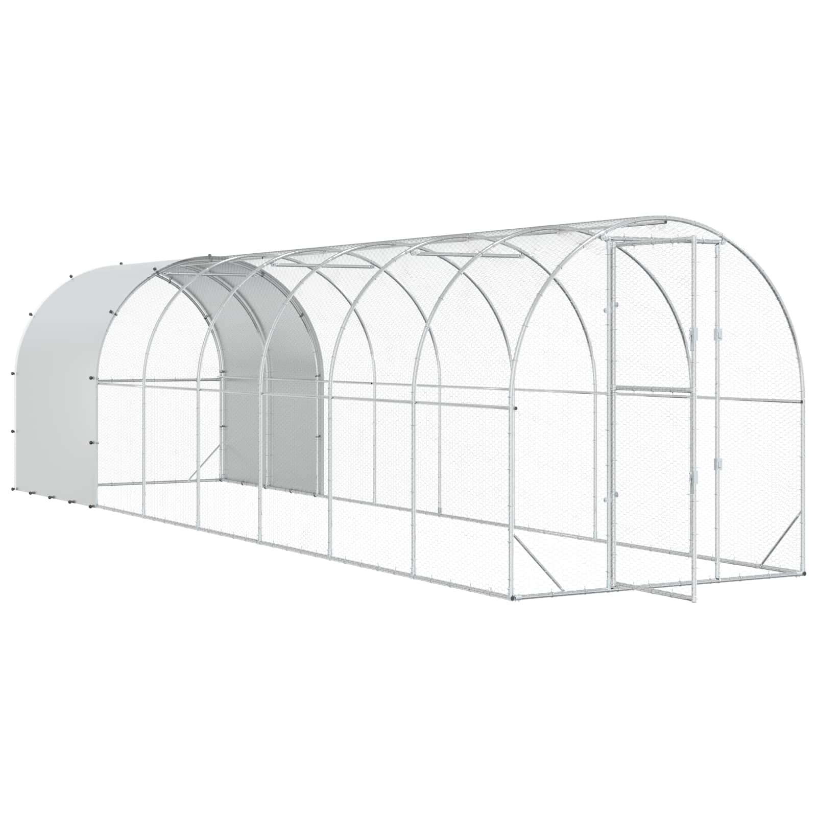 Κοτέτσι Ασημί 800 x 200 x 200 εκ. Γαλβανισμένος Χάλυβας