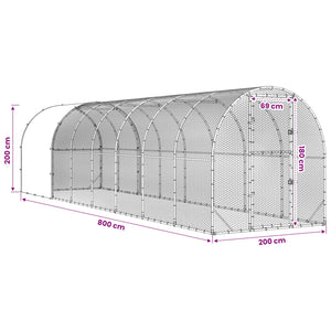 Κοτέτσι Ασημί 800 x 200 x 200 εκ. Γαλβανισμένος Χάλυβας