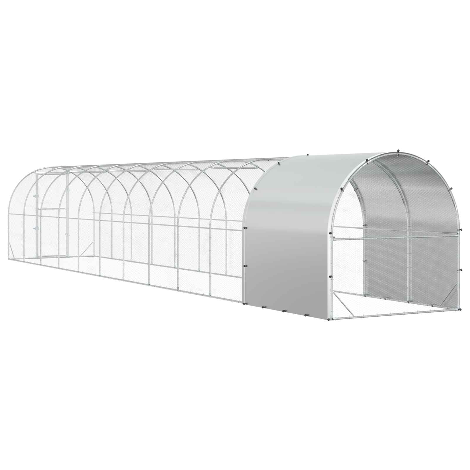 Κοτέτσι Ασημί 1200 x 200 x 200 εκ. Γαλβανισμένος Χάλυβας
