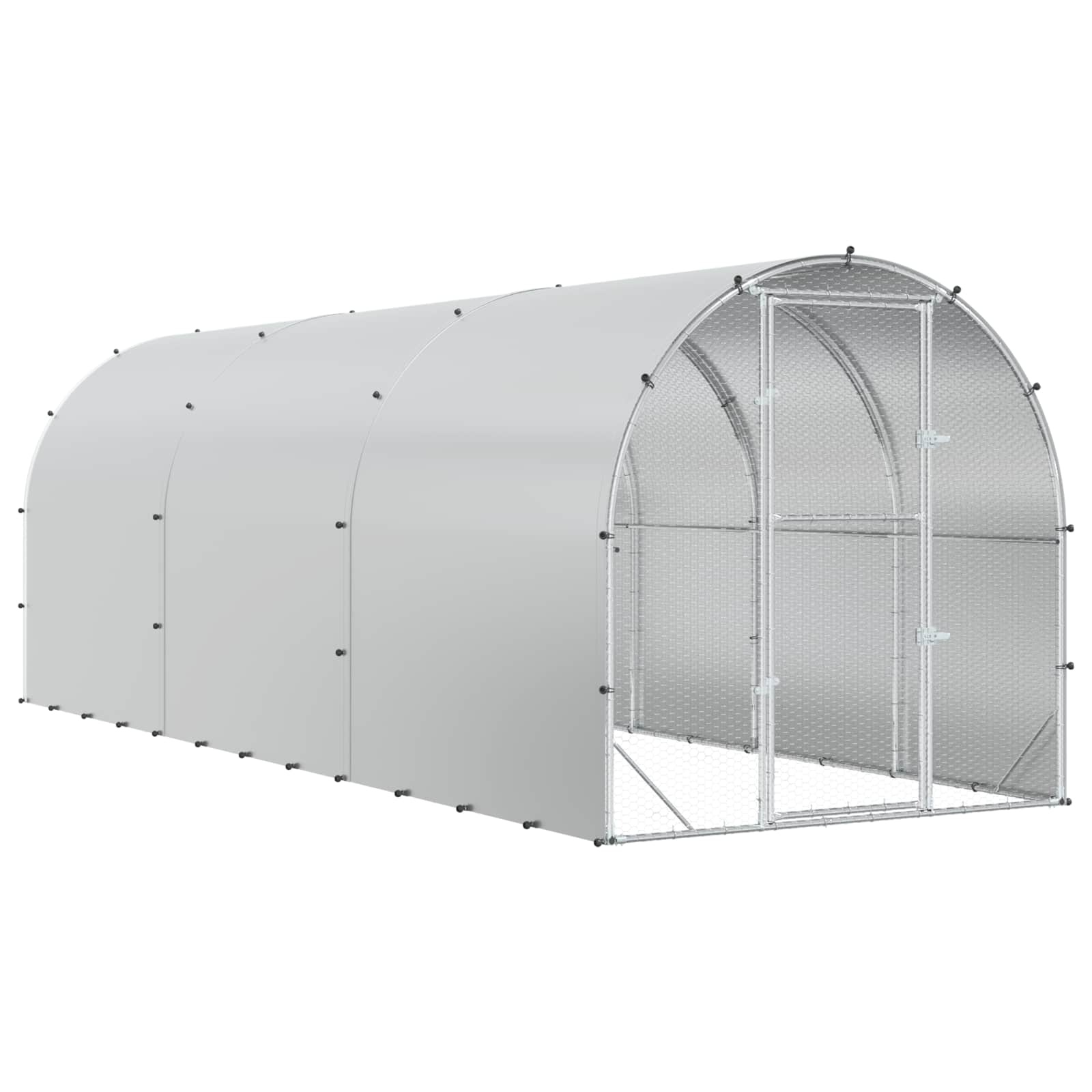 Κοτέτσι Ασημί 600 x 200 x 200 εκ. Γαλβανισμένος Χάλυβας