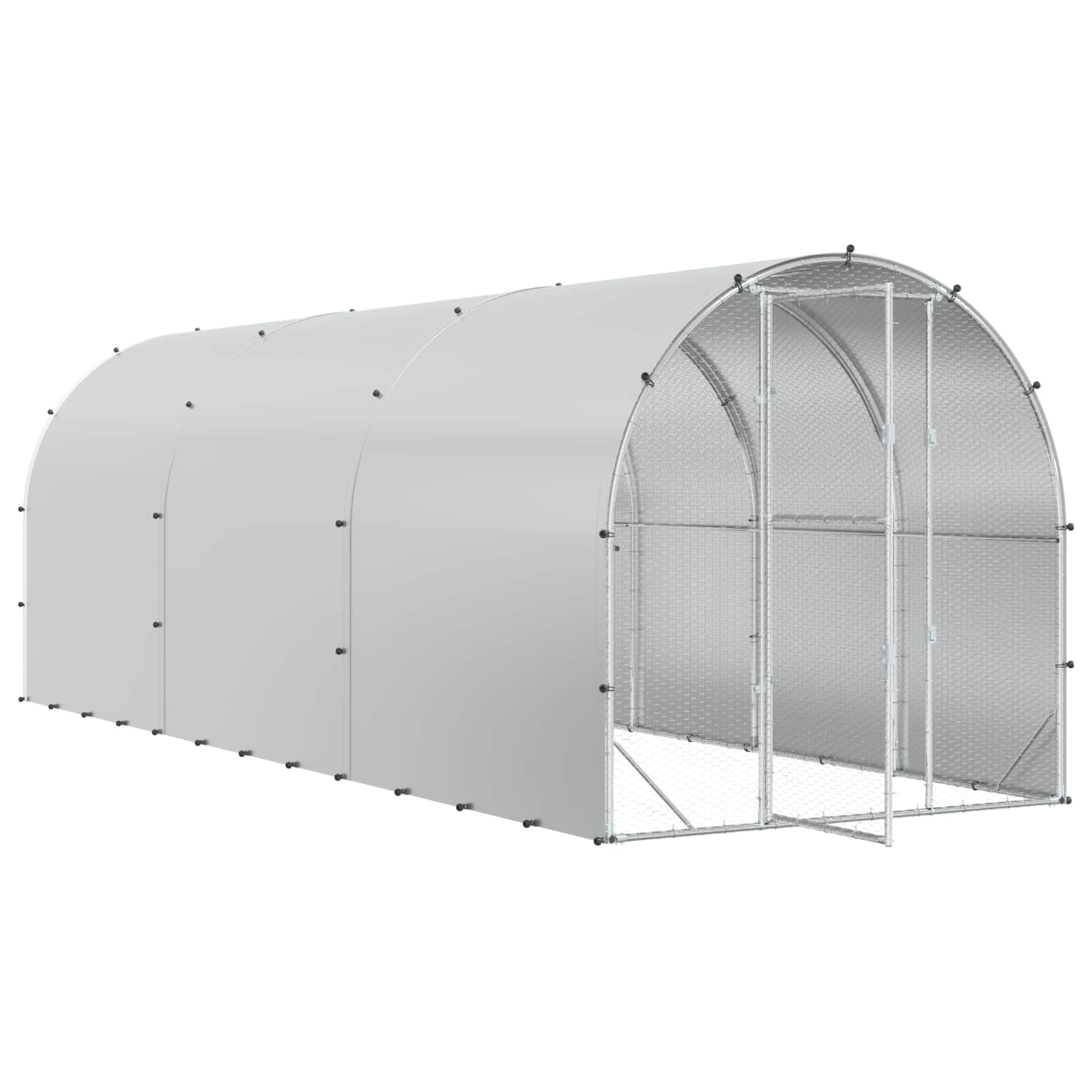 Κοτέτσι Ασημί 600 x 200 x 200 εκ. Γαλβανισμένος Χάλυβας