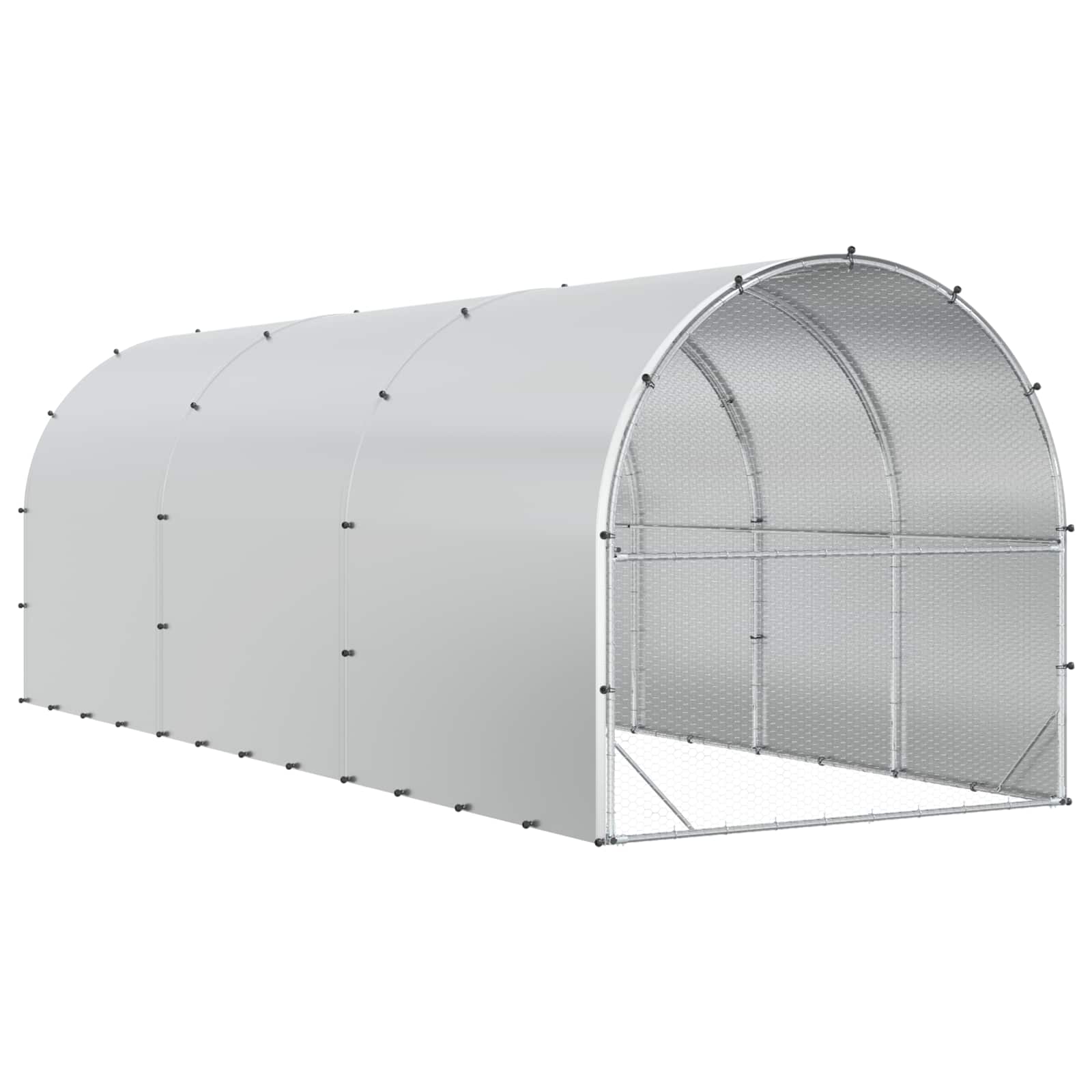 Κοτέτσι Ασημί 600 x 200 x 200 εκ. Γαλβανισμένος Χάλυβας