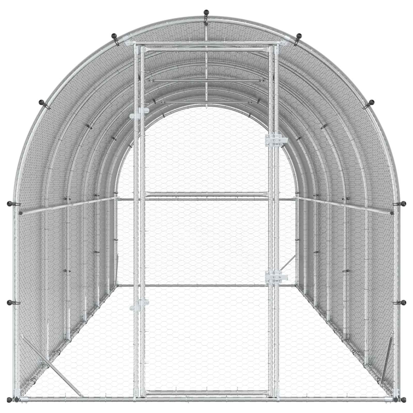 Κοτέτσι Ασημί 600 x 200 x 200 εκ. Γαλβανισμένος Χάλυβας