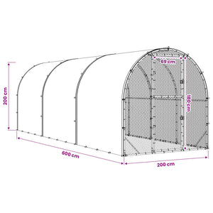 Κοτέτσι Ασημί 600 x 200 x 200 εκ. Γαλβανισμένος Χάλυβας
