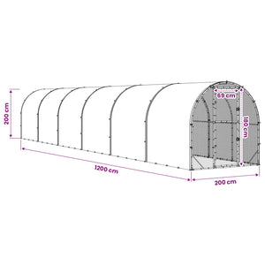 Κοτέτσι Ασημί 1200 x 200 x 200 εκ. Γαλβανισμένος Χάλυβας