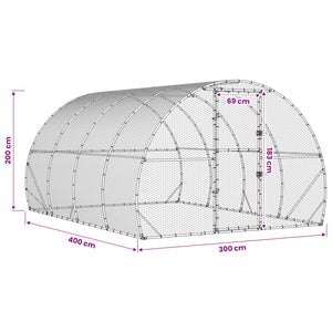 Κοτέτσι Ασημί 400 x 300 x 200 εκ Γαλβανισμένος Χάλυβας