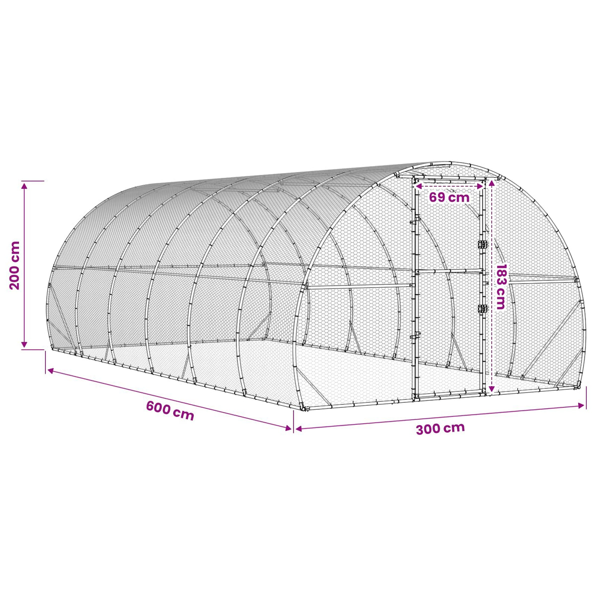 Κοτέτσι Ασημί 600 x 300 x 200 cm Γαλβανισμένος Χάλυβας - Pakobazaar
