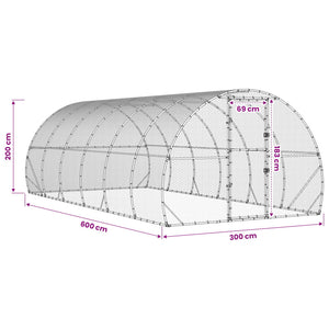 Κοτέτσι Ασημί 600 x 300 x 200 cm Γαλβανισμένος Χάλυβας - Pakobazaar