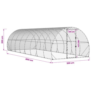 Κοτέτσι Ασημί 800 x 300 x 200 εκ. Γαλβανισμένος Χάλυβας